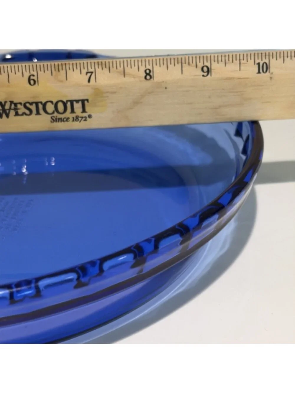 Vintage Pyrex Cobalt Blue Glass Fluted Pie Pan #229 Crimped Deep Dish Plate 9.5